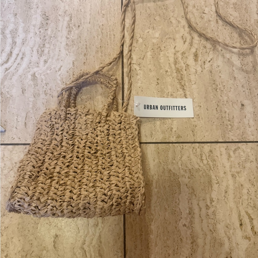 Urban Outfitters Tan Mini Woven Bag